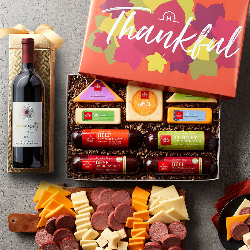 Send a fall gift box that can help them make the perfect meat and cheese spread, complete with wine!