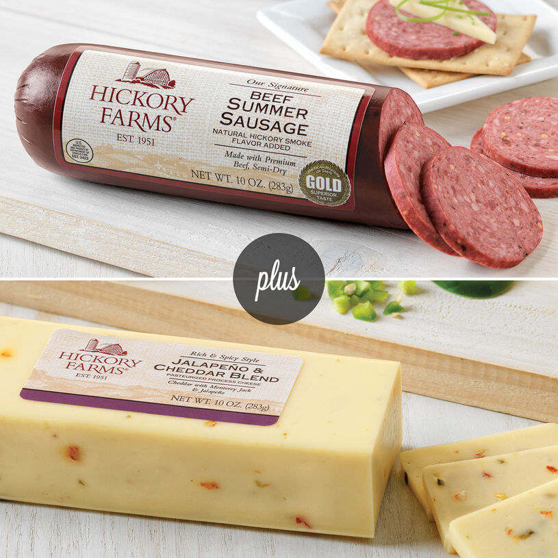Beef Summer Sausage and Jalapeno & Cheddar Combo