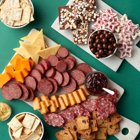 Grand Winter Wishes Gift Tower charcuterie spread