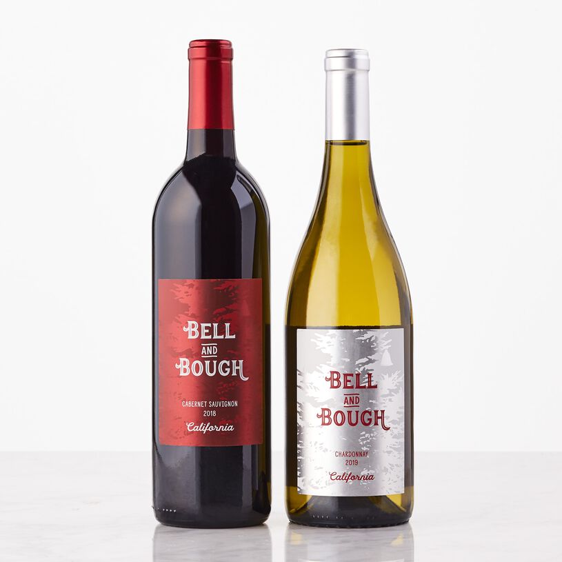 This two-bottle wine gift set includes Bell & Bough California Cabernet Sauvignon and Chardonnay. 