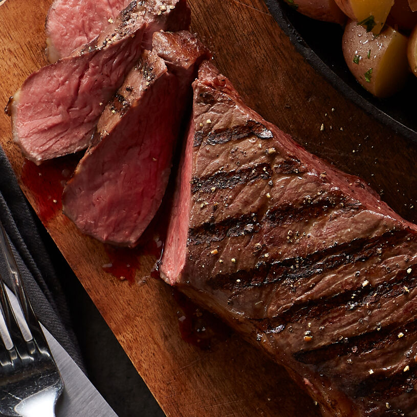 Whether grilled, broiled, sautéed or pan-fried, our New York Strip is thick, juicy and bursting with flavor.