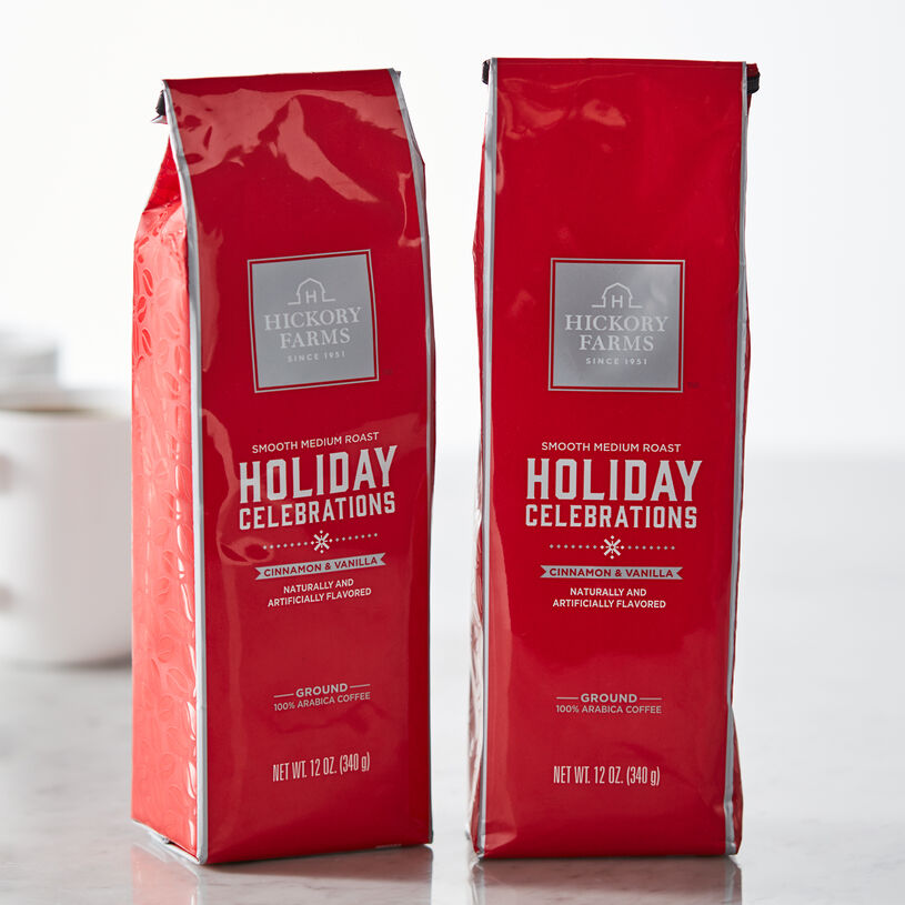 This classic Arabica blend has a warm, sweet, and slightly spicy holiday aroma. With a hint of cinnamon, hazelnut, and vanilla cream, this ground coffee is sure to perk up your holiday season. 