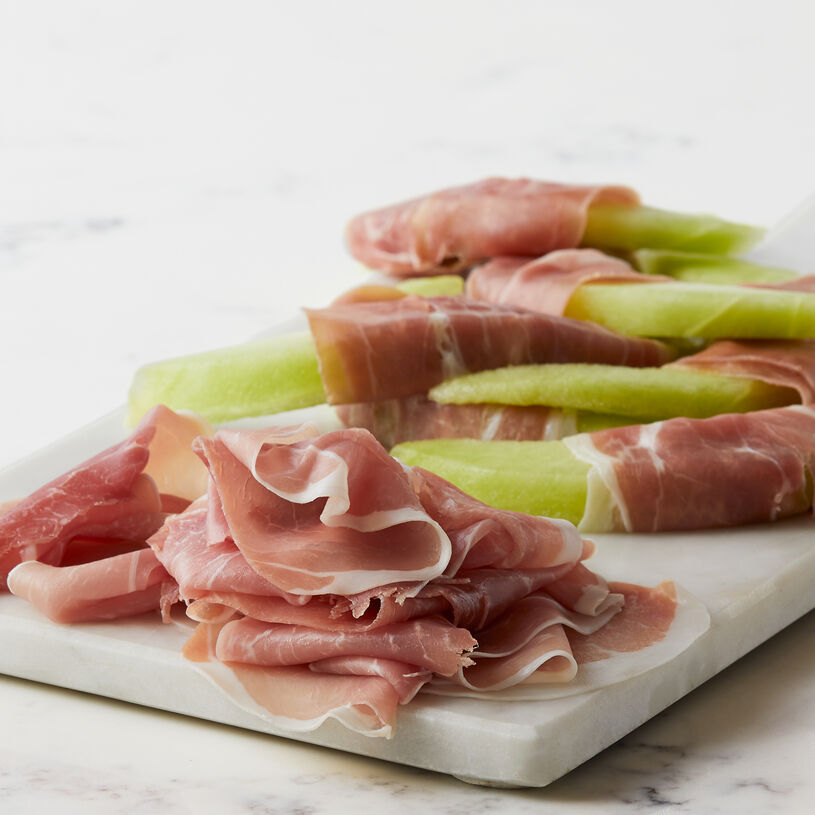 This Italian-style premium pork prosciutto is slow-cured and dried, then sliced thin for a wonderful addition to any charcuterie board.