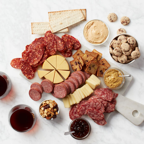 Deluxe Charcuterie & Sweets Gift Set with Wine Charcuterie Spread