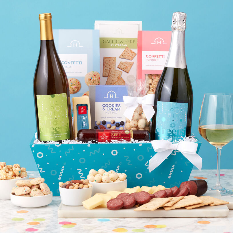 Birthday Premium Treats and Wine Gift Basket