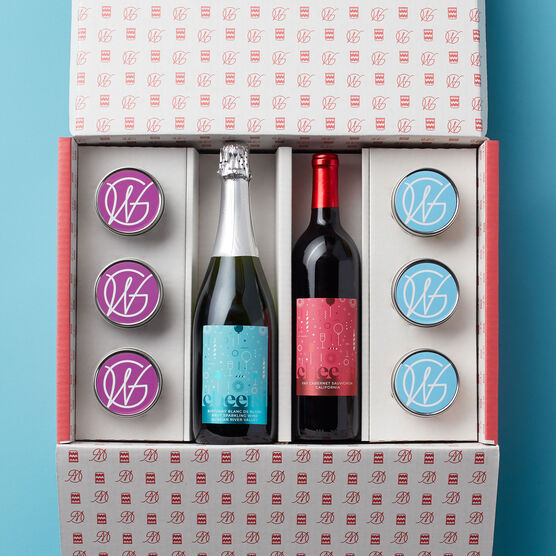 Birthday Cupcake 6-Pack & Wine Gift Set Inside Box