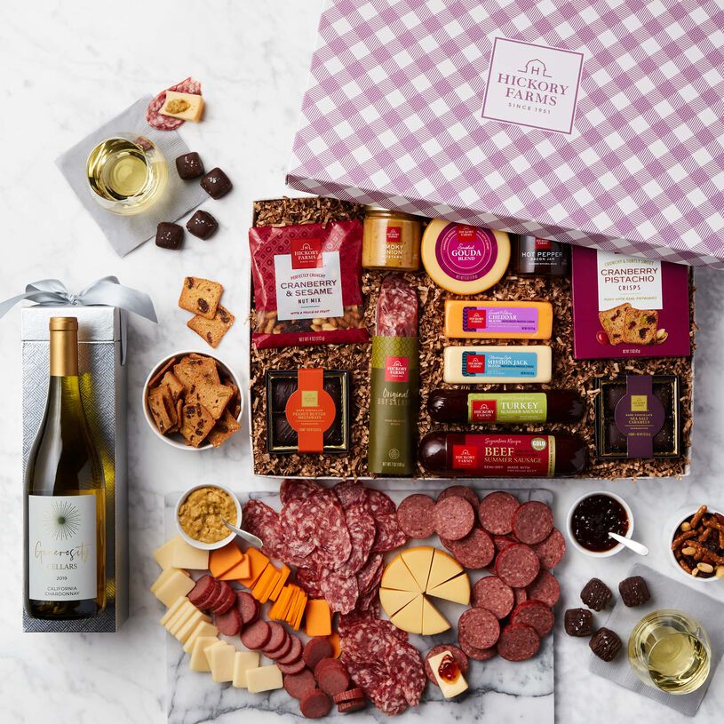 Spring Charcuterie & Chocolate Gift Box with Wine