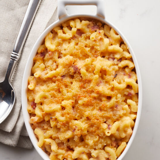 Alternate View of Our macaroni and cheese is made with tender gemelli pasta with gorgonzola, fontina, and mozzarella cheeses and topped with panko breadcrumbs for a buttery, crispy finish.