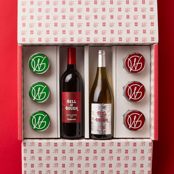 Holiday Cupcake 6-Pack & Wine Gift Set Inside Mailer Box