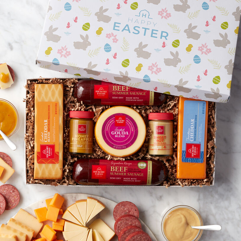 Happy Easter Summer Sausage & Cheese Gift Box Hickory Farms