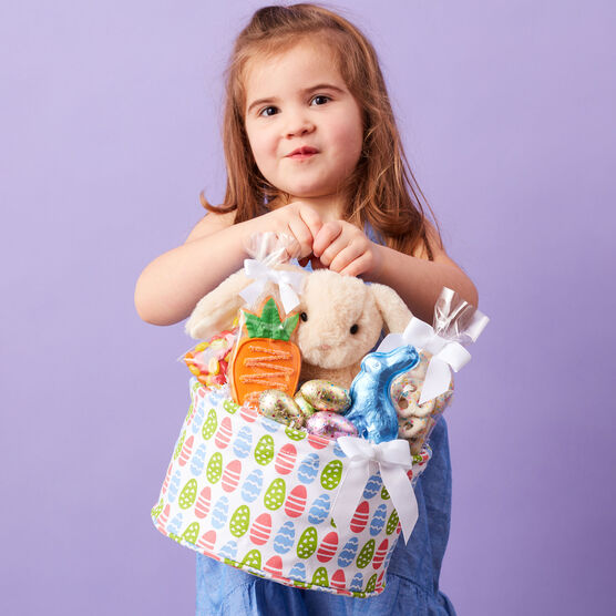 Little Bunny Gift Basket - Child Holding Basket