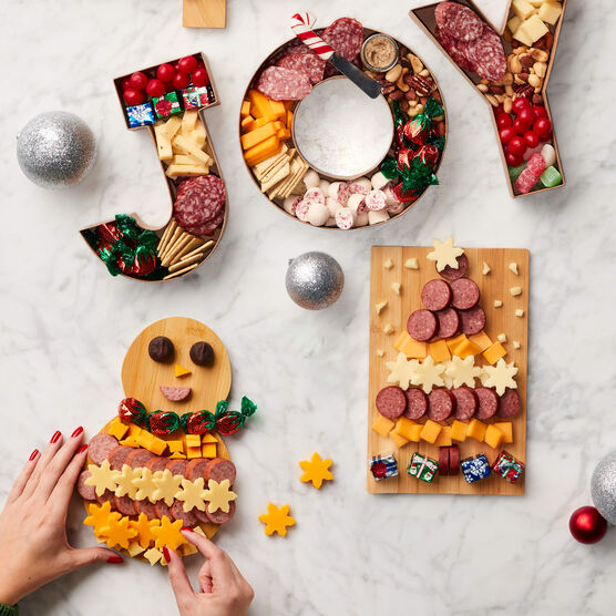 Assorted Hickory Farms holiday DIY charcuterie kits 