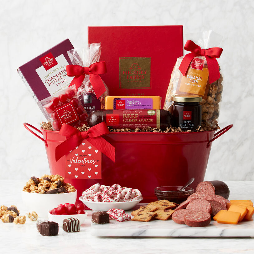 Deluxe Valentine's Day Gift Basket - Basket View