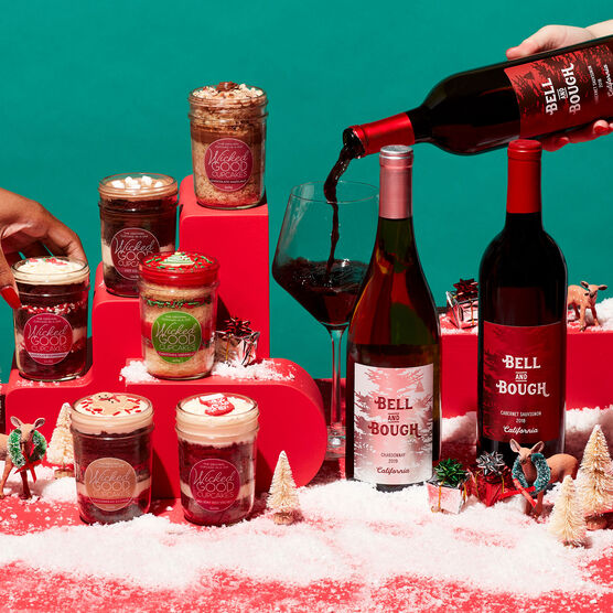 Wicked Good Cupcakes holiday cupcakes and wine