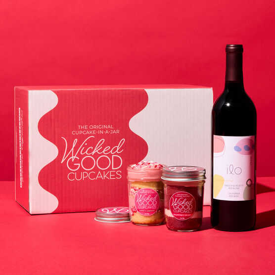 Valentine's Day Cupcake 2-Pack Red Blend Gift Set With Closed Box