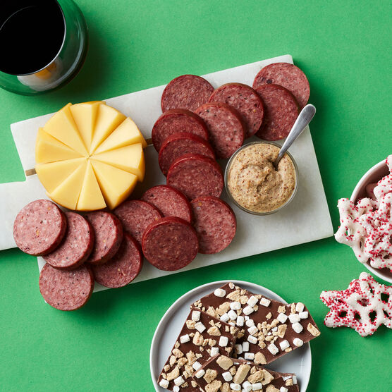 Happy Holiday Flavors & Wine Gift Charcuterie Spread 