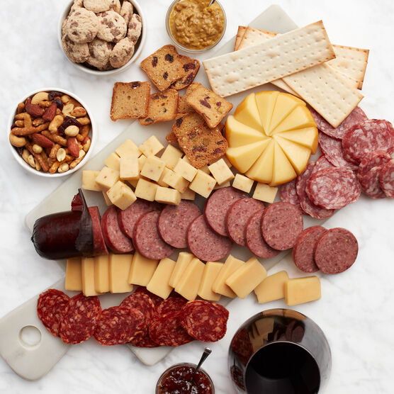 Deluxe Charcuterie & Sweets Gift Set with Wine Charcuterie Spread