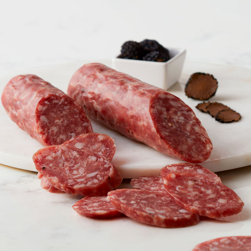 Our Truffle Salami is crafted using the finest ingredients and is infused with the deep, earthy flavor of black truffles.