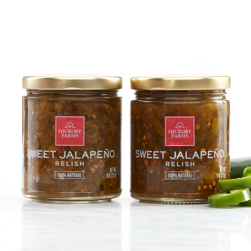 Sweet Jalapeno Relish is made with fresh jalapeños braised with turmeric and ginger, and has the right amount of sweet and spicy to keep you coming back for more.