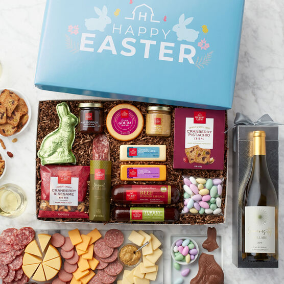 Easter Charcuterie & Sweets Gift Box with Wine Alternate Background