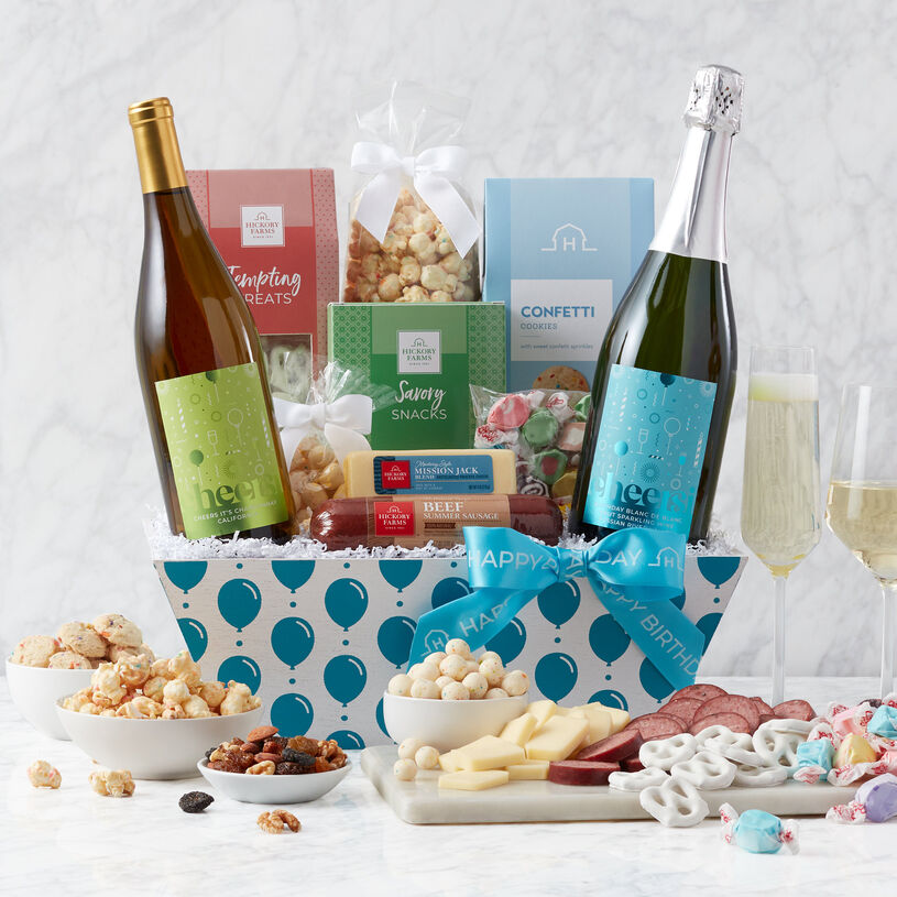 Birthday Premium Treats and Wine Gift Basket