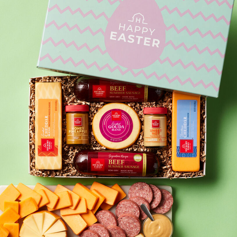 Happy Easter Summer Sausage & Cheese Gift Box