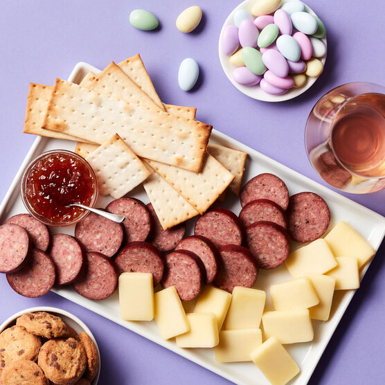 Easter Gourmet Wine Gift Basket Charcuterie Spread