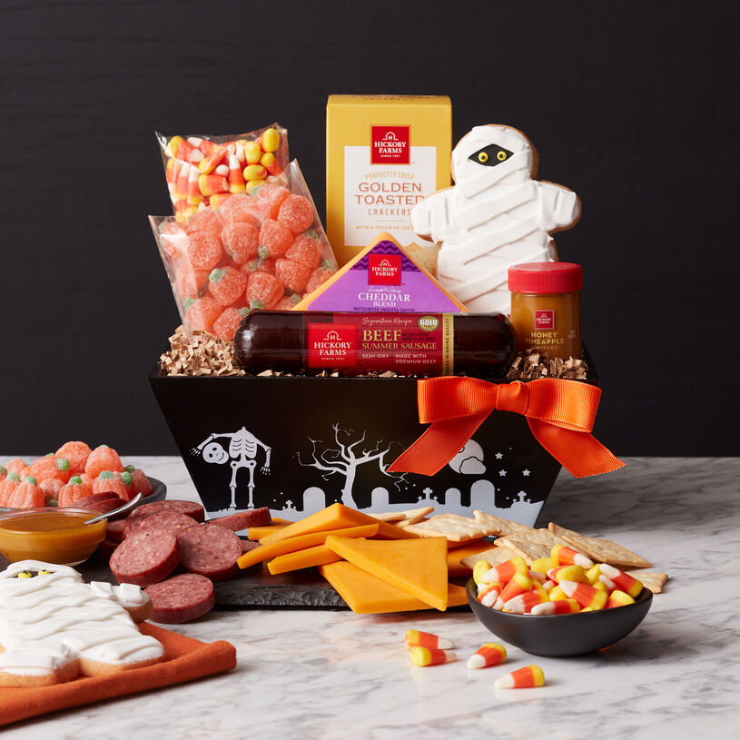 The Halloween fanatic in your life will love to unwrap this spooky collection of snacks! 