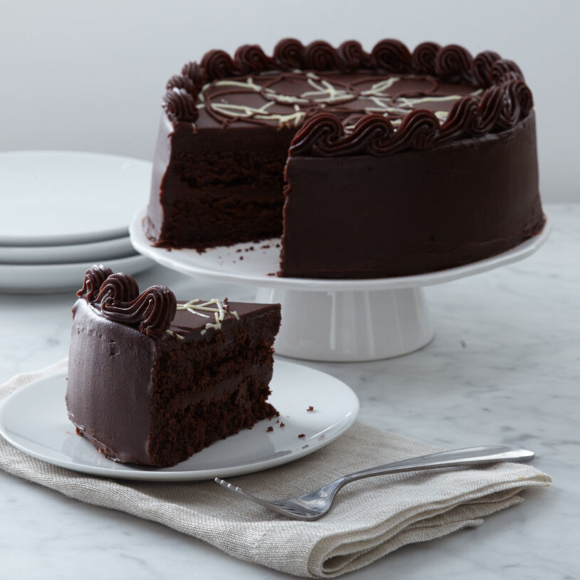 intense chocolate fudge layer cake
