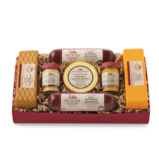 Gift Box Includes Mustard Summer Sausage And Various Cheeses