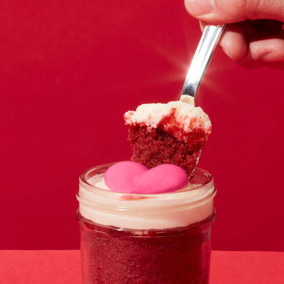 Valentine's Velvet Cupcake Jar Spoon LIft