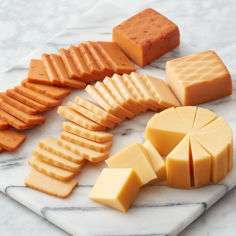 Smoked Cheddar Blend, Smoked Gouda Blend, Bacon & Smoked Cheddar Blend. 