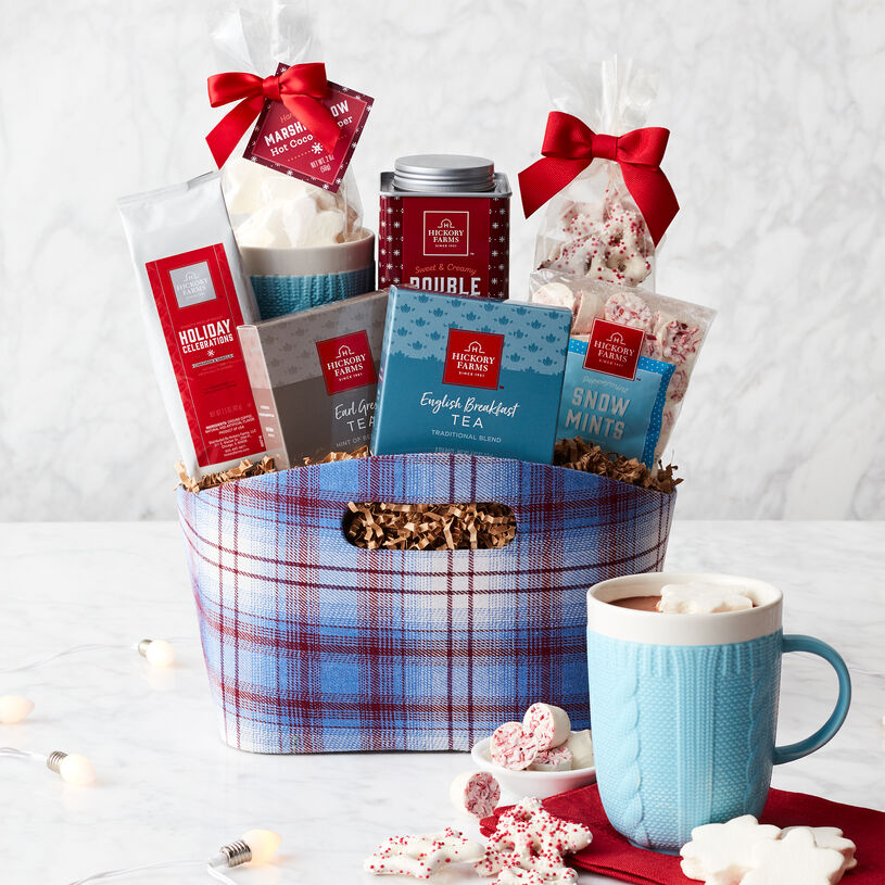 Coffee And Hot Chocolate Gift Baskets Warm Cozy Holiday