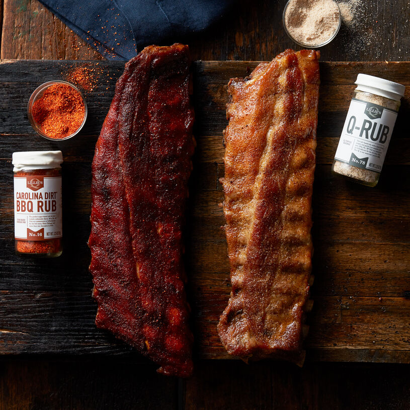 Dad will be able to customize his perfect rack of ribs with this delicious gift! It includes two racks of our Premium Pork Ribs that he can season to perfection with Carolina Dirt and Q Rubs from barbeque legend Lillie's Q.