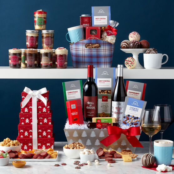Compilation of Hickory Farms holiday gifts