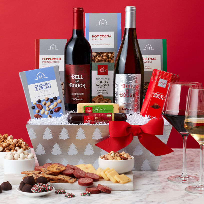 Holly Jolly Holiday Wine Gift Basket Hickory Farms