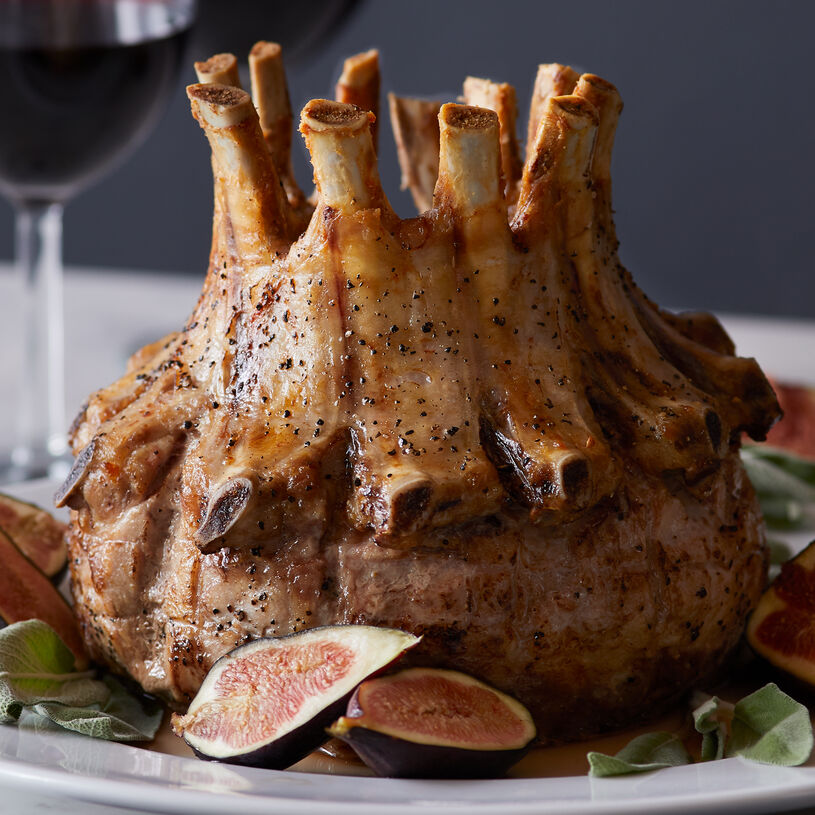 This frenched rib pork loin roast is tied in the shape of a crown for a truly impressive presentation that’s easy to prepare. You can fill the center with your favorite stuffing or seasonings to complete the dining experience. 