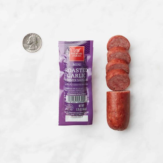 Roasted Garlic Mini Summer Sausage - 100 Case Pack - sliced