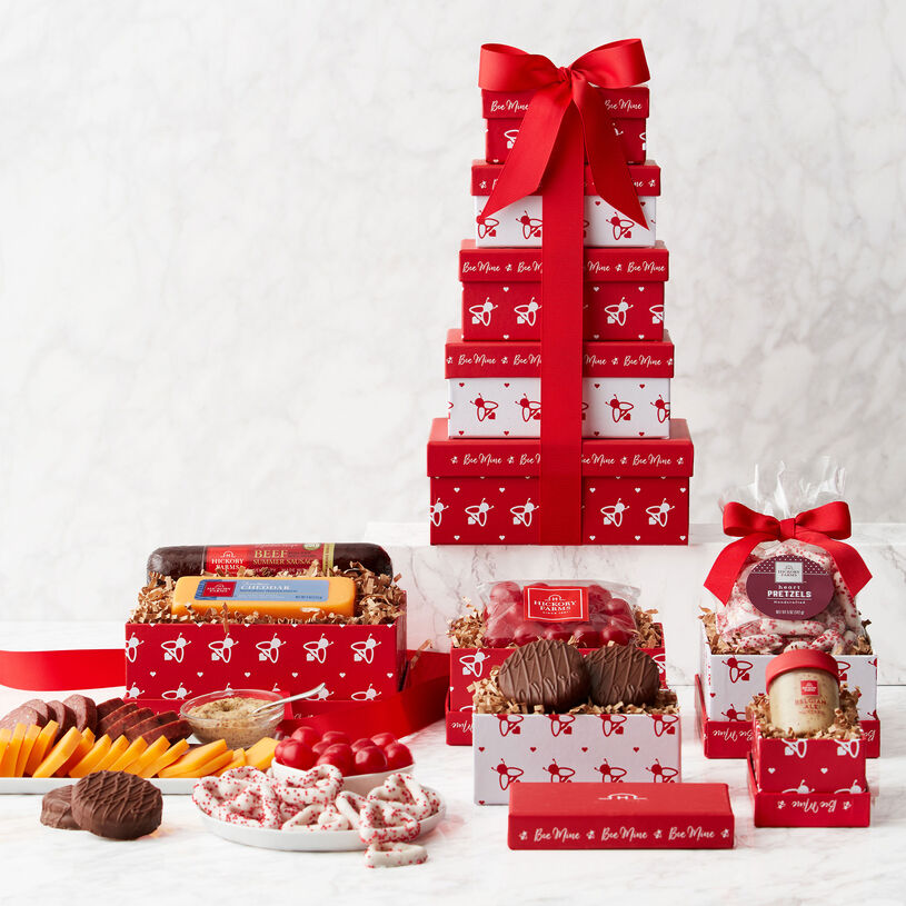 Valentine's Day Sweet & Savory Gift Tower - Tower and Contents