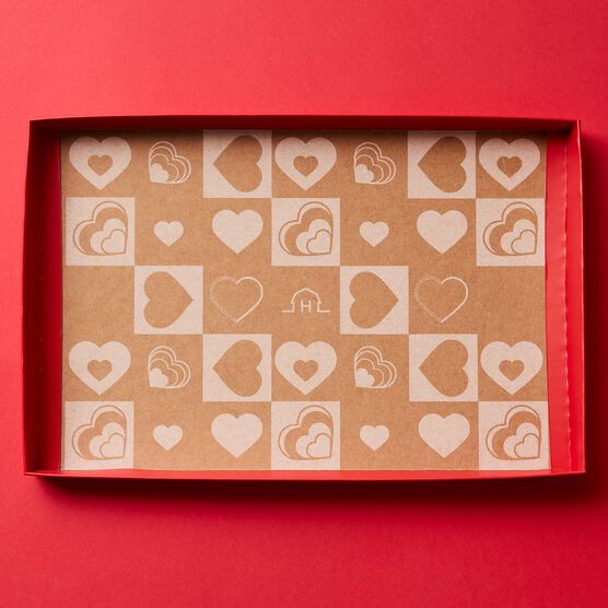 Valentine's Day Charcuterie & Chocolate Gift Box with Wine Lid Interior