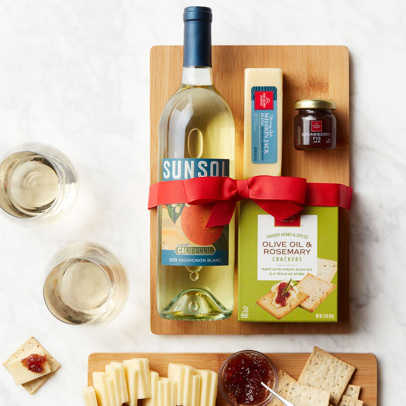 White Wine & Cheese Board Gift Set