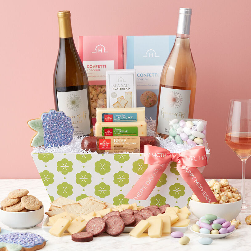 Mother's Day Premium Treats and Wine Gift Basket