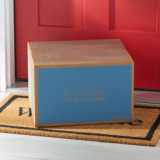 Light Blue Hickory Farms and Taste of California Branded Shipping Box