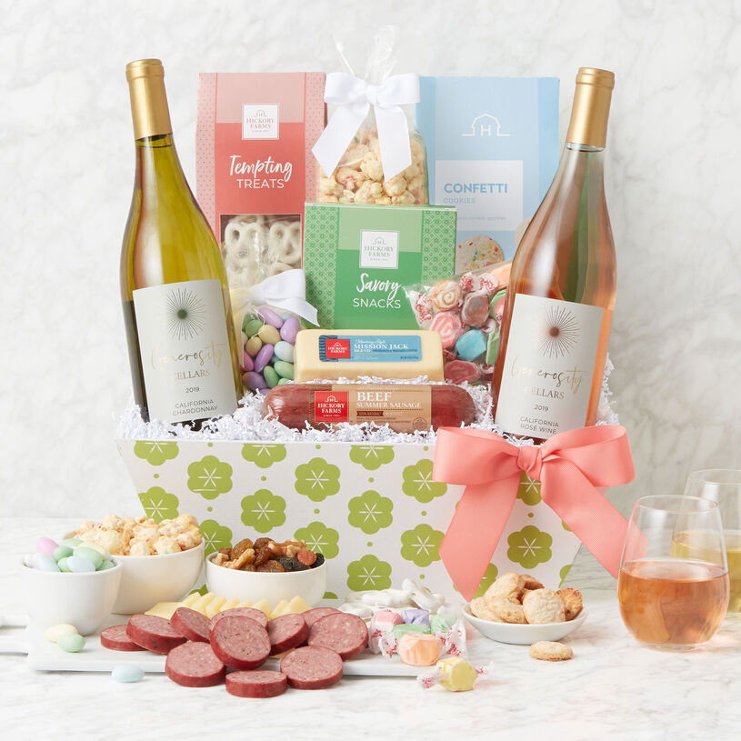 Spring Premium Treats and Wine Gift Basket