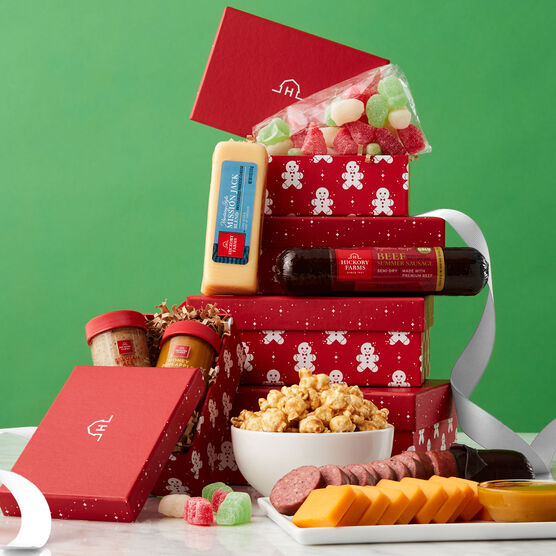 Jolly Gingerbread Gift Tower