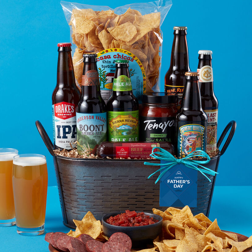Father's Day California Craft Beer Gift Basket - Beer and Chips