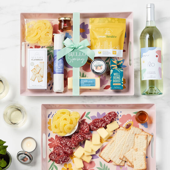 Alternate View of Hello Spring Gift Set with Wine 