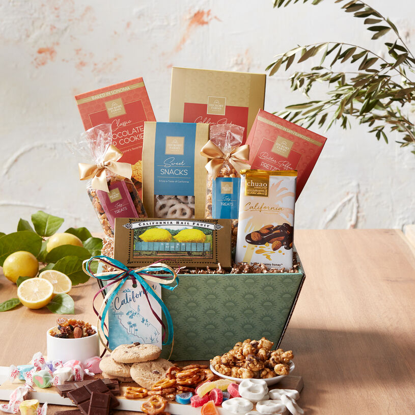 This collection is filled with flavors of the West Coast like Butter Toffee and White Chocolate Pretzels, Chocolate Drizzled Popcorn, California Rail Fruit Gummies, and Chocolate Chip Cookies. 