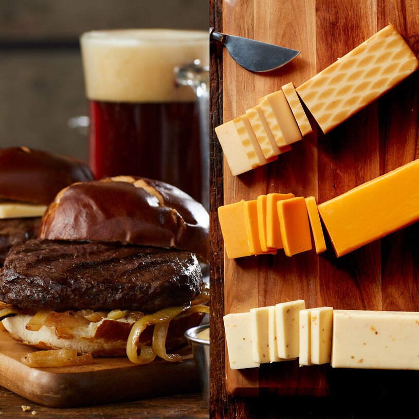 This kit includes our gourmet Prime burger and three cheeses for a tasty burger right at home.