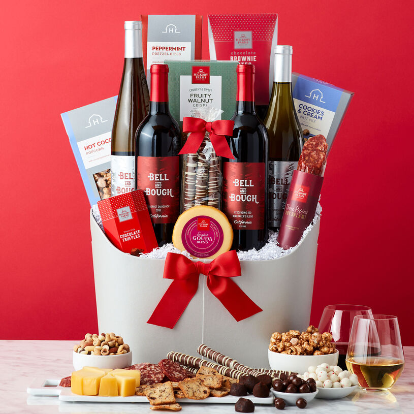 Happiest Holiday Wine Gift Basket Hickory Farms